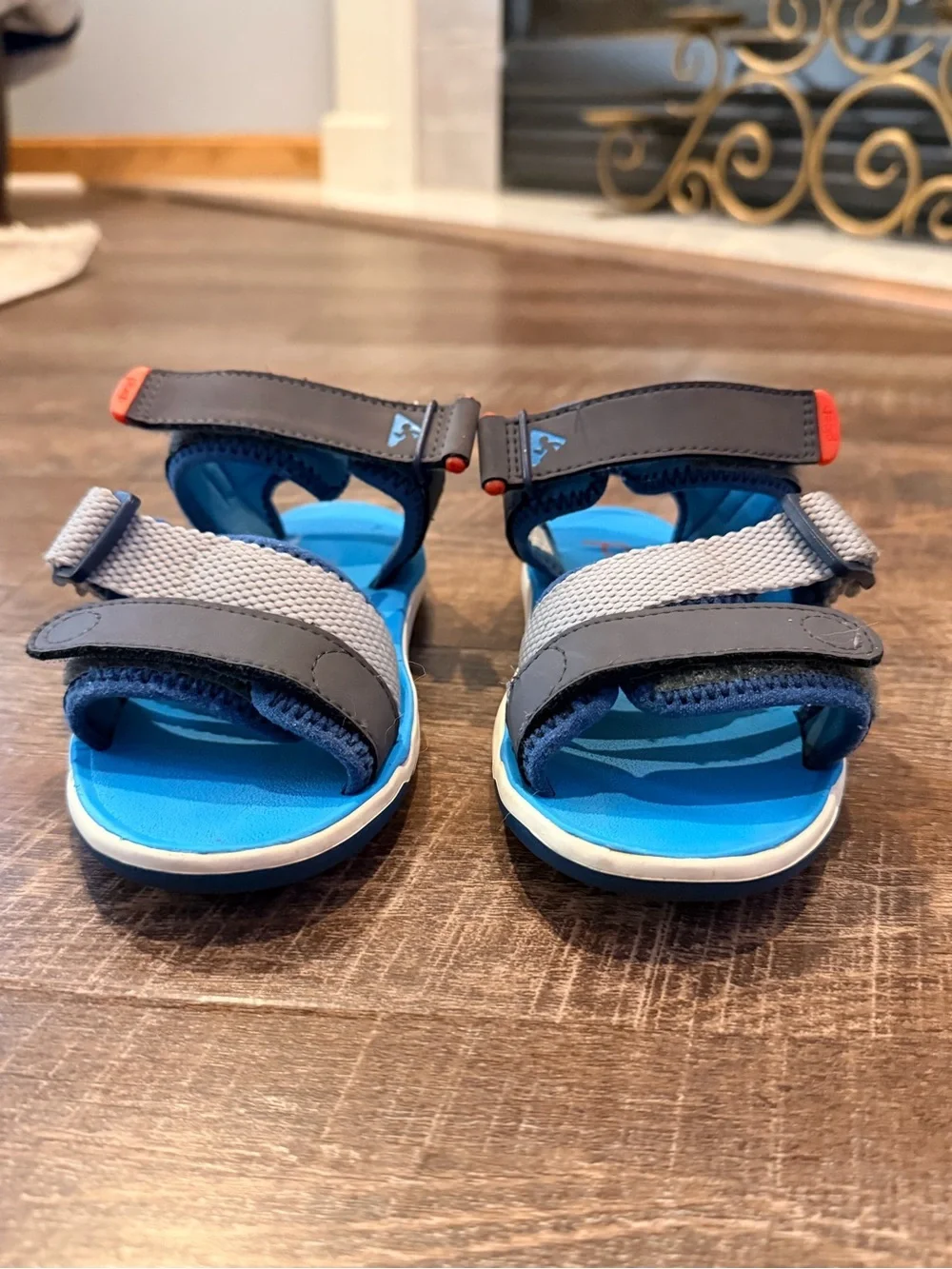 Plae Kids Adjustable Sport Sandals Blue Gray Hook & Loop Size 11